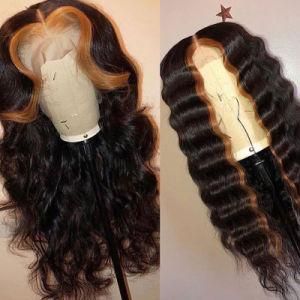 Highlight Brown Deep Wave Lace Front Wig 1b 30 Deep Wave Lace Frontal Wigs for Women