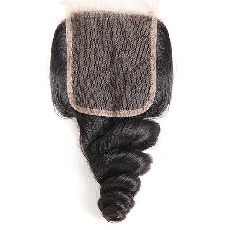 Kbeth Cheap Human Hair Closures Hair 8-22 Inch Loose Wave Bundles with Lace Frontal Closure 13*4 HD Swiss Lace Closure