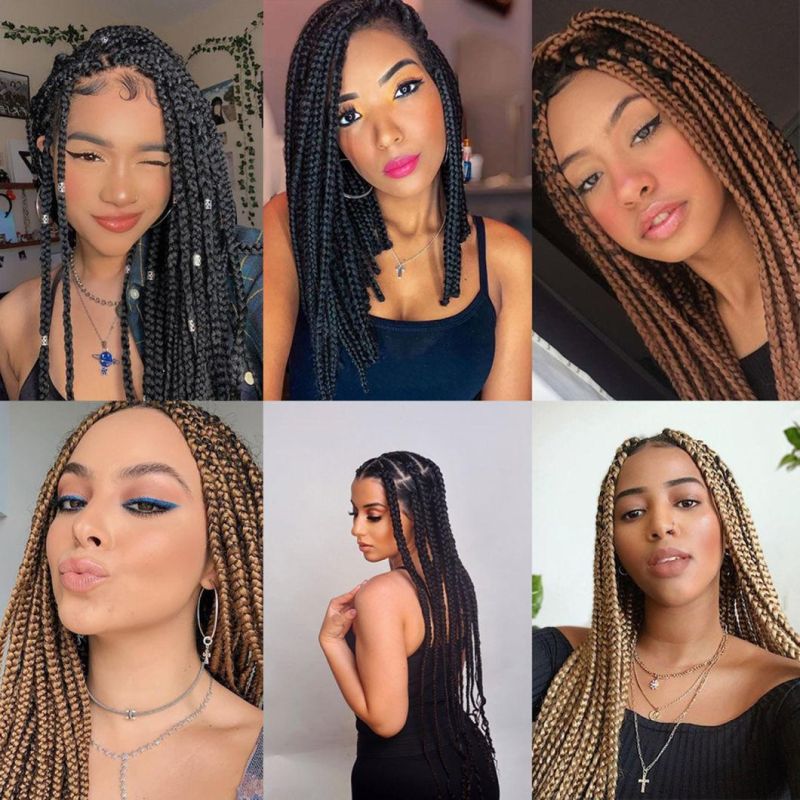 Synthetic Crochet Box Braids Hair Pre Stretched Braiding Bundle Yaki Straight Braiding Hair Extensions