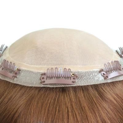 Indian Hair Silk Base Toupee for Women with Clips