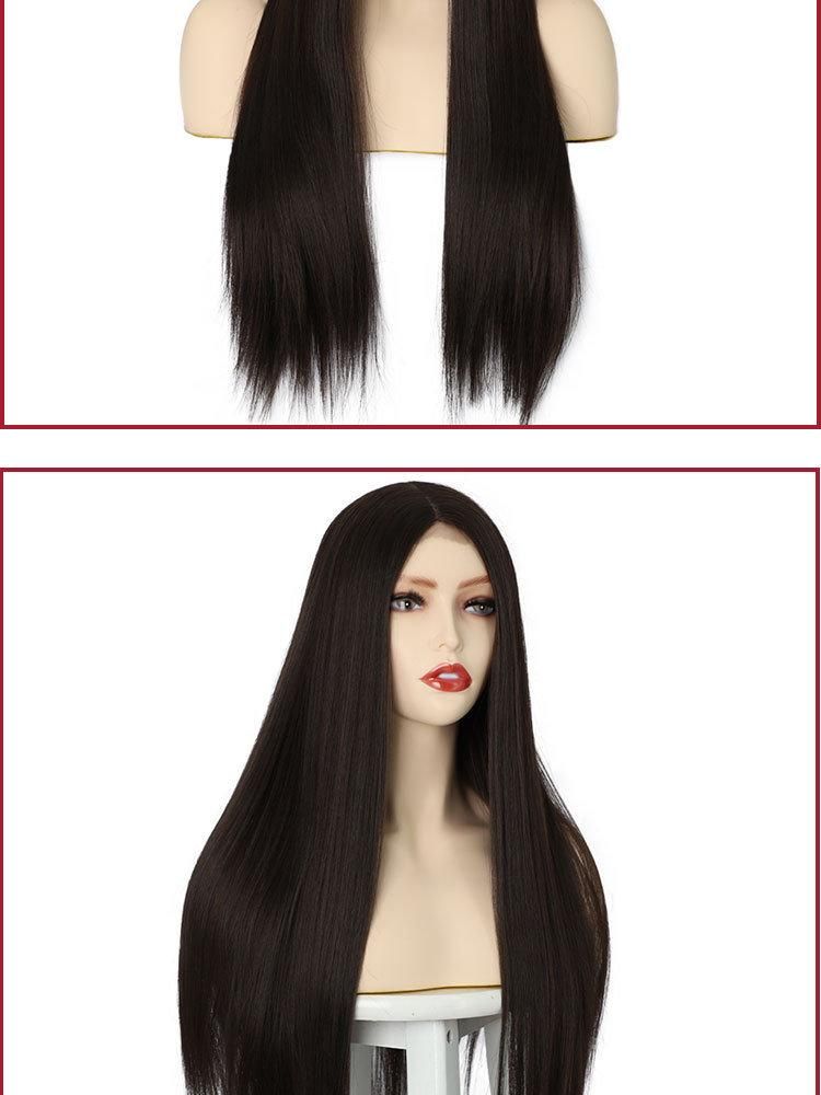 Wigs European and American Women′ S Wigs, Long Straight Hair, Lace, Chemical Fiber, Women′ S Wigs
