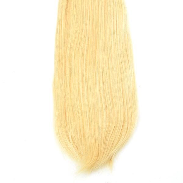 Blond and Straight Keratin Nail Tip Hair Extensions for Women
