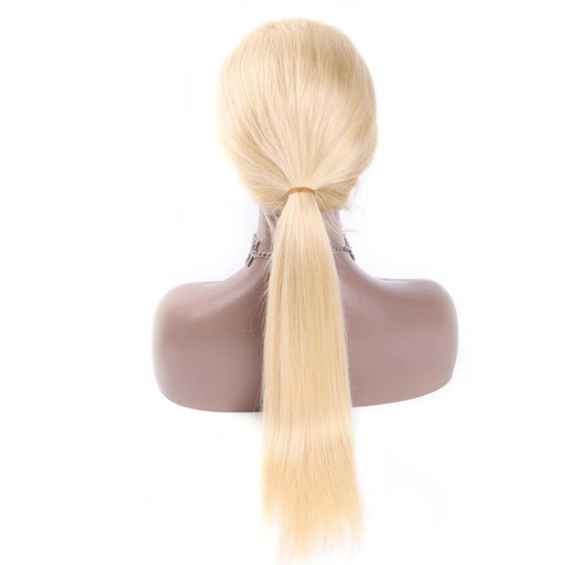 Lace Frontal 13X4 Wig Human Hair Pre Plucked Long Brazilian Straight Blonde Color HD Glueless Full Lace Wigs 28 Inches