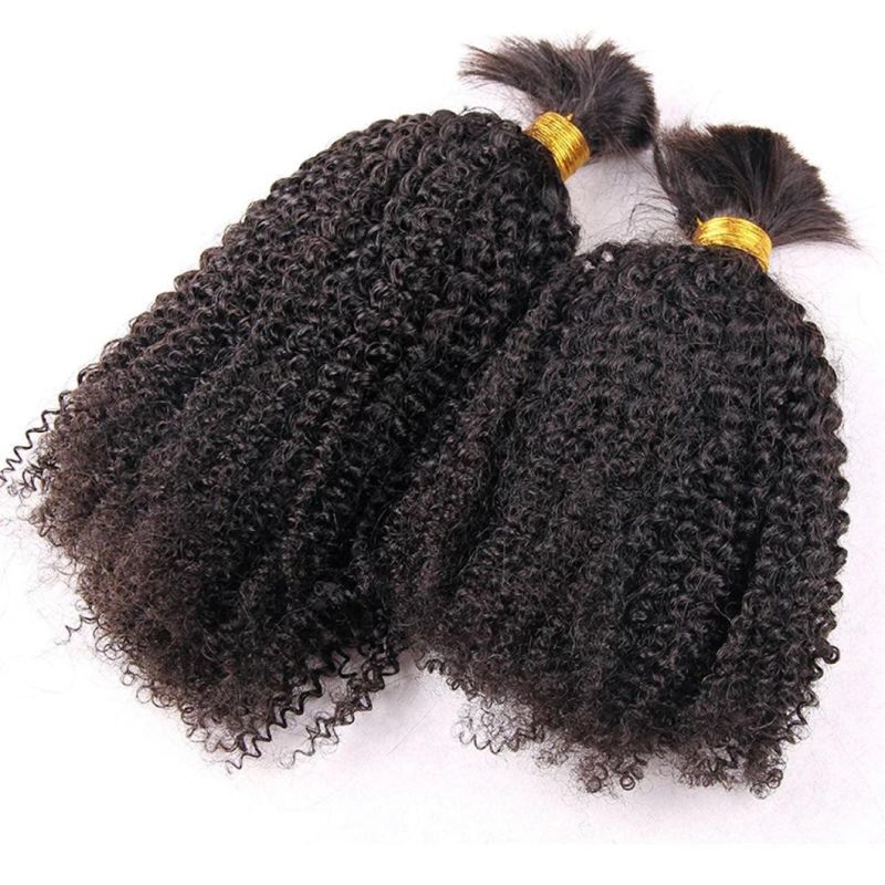 Afro Kinky Curly Brazilian Hair Bundles Braiding Hair Bulk No Weft Long Kinky Curly Human Hair Bulk Remy Hair Extensions