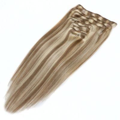 Full Head Double Drawn Trip Weft with Lace Clip in Hair Extension Virgin Brazilian Hair Clip Brazilian Hair