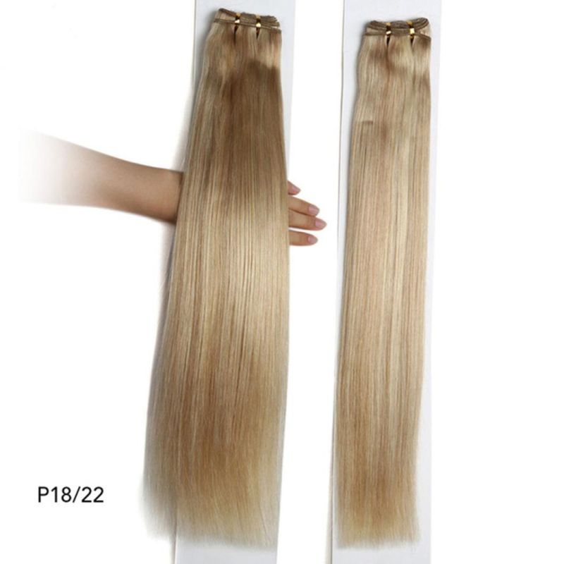 Platinum Blond Brazilian Human Hair Straight Hair Weave Bundles 14"-28" Remy Hair Extensions Brown #2 #4 #P6/613