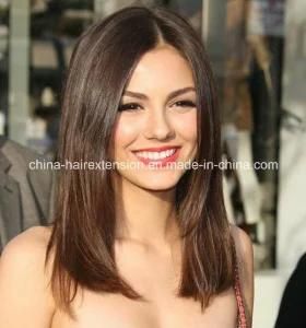 Straight Light Brown Human Hair Full Lace Wig