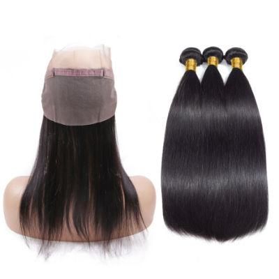 Non-Chemical Treatment 360 Human Hair Lace Frontal Closure with Bundles