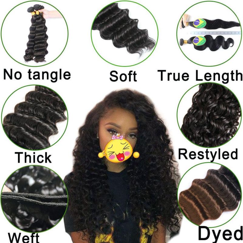 Alinybeauty Brazilian Deep Wave Human Hair Extension Virgin India Hair