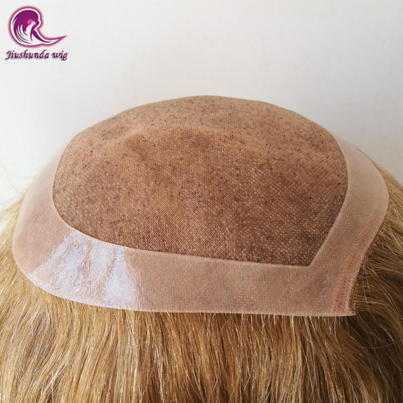 Soft Hair and Mono Lace+PU Base Blonde Hair Toupee/Hair Pieces