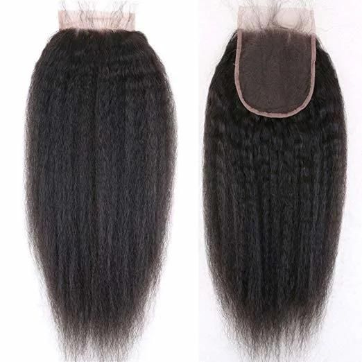 Factory Price Pixie Curls Human Hair with Closure 4X4 Kinky Straight Hair Swiss Lace Closures