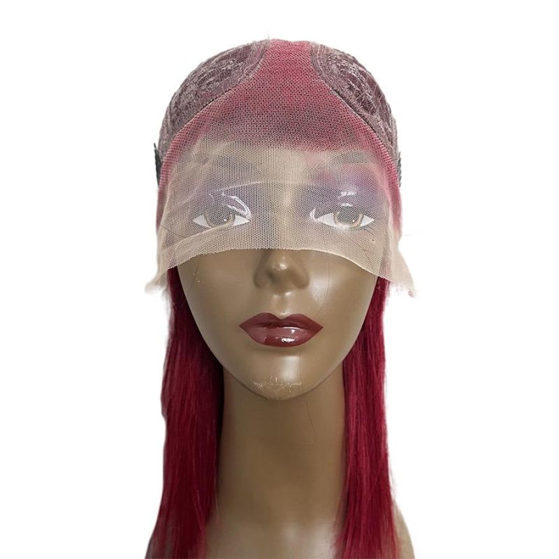 Christmas Red Brazilian Human Hair T Part 13*1 Lace Front Bob Wig