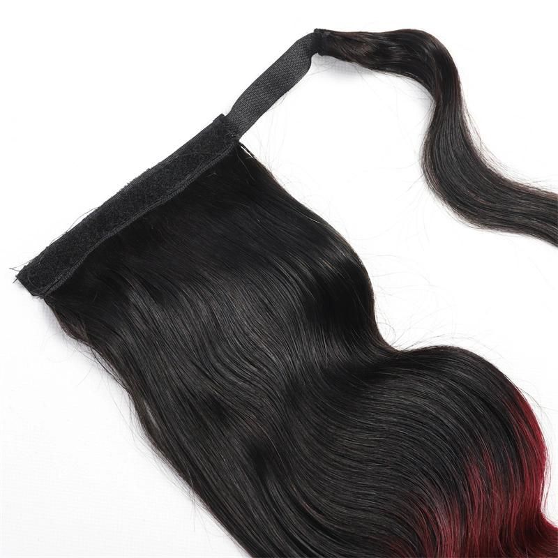 Body Wave Long Ponytail Human Hair Wrap Around Clip in Ponytail Hair Extensions Brazilian Human Hair Ponytails for Women