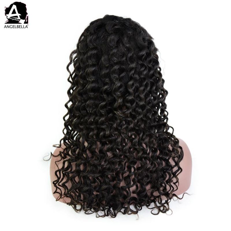 Angelbella Wholesales Human Hair Wigs 1b# Unprocessed Raw Hair Deep Wave Lace Front Wigs