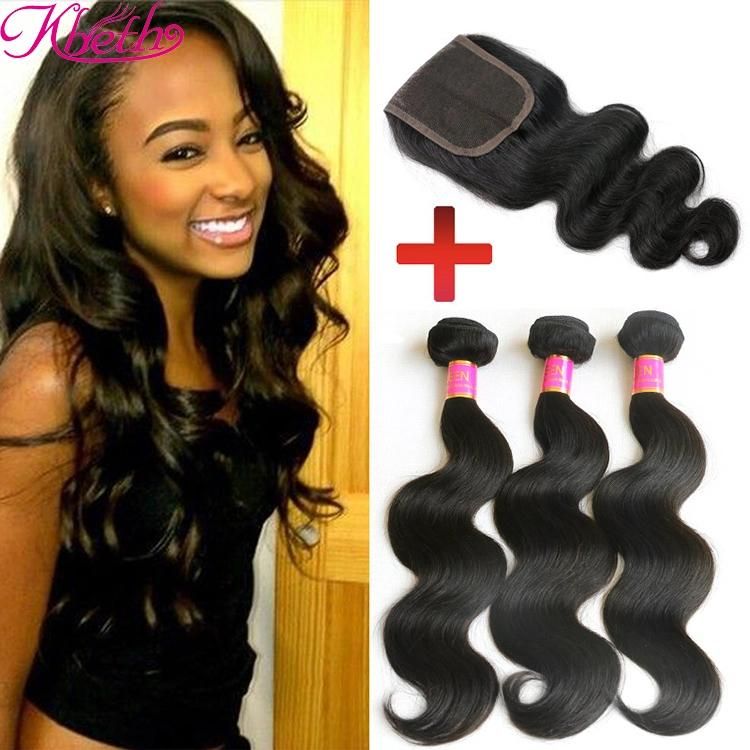 Kbeth Body Wave Hair Virgin Tissage Brazilian Hair Remy Tangle Free Natural Curly Bouncy Human Hair Weft