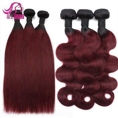 Red Ombre Color 99j Brazilian Human Hair Bundles