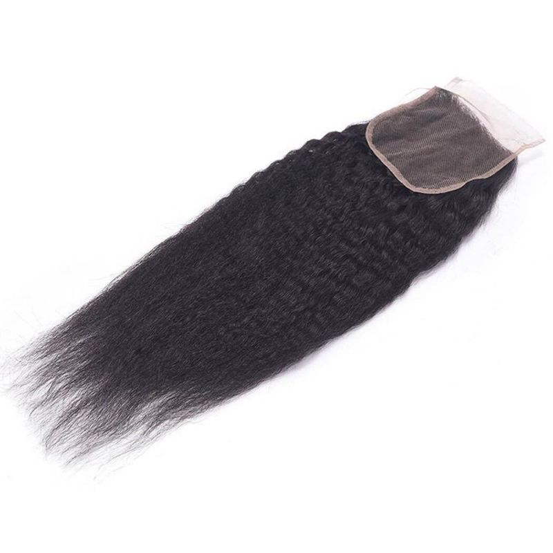 Kinky Straight Hair Bundles with Closure Human Hair Panse Hair 3 Bundles with Closure Lace Closure Remy