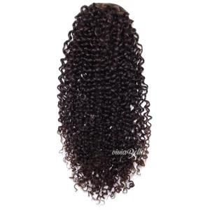 Jerry Curl Dark Brown 100% Human Hair Wrap up Ponytail