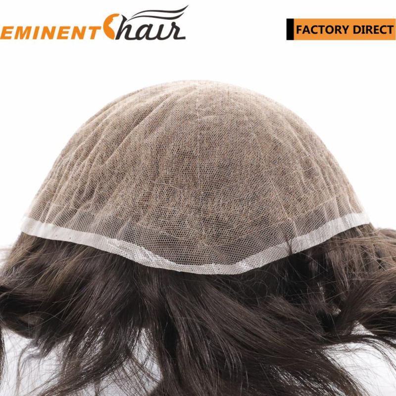 Human Hair Stock Men′s Lace Hair Replacement