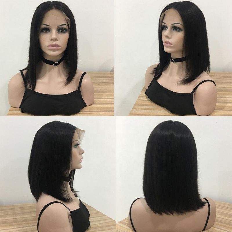 HD Transparent Lace Front Human Hair Wigs Bob Wig Full and Thick for Black Women Natural Color Brazilian Virgin Remy Hair Bundle Wigs