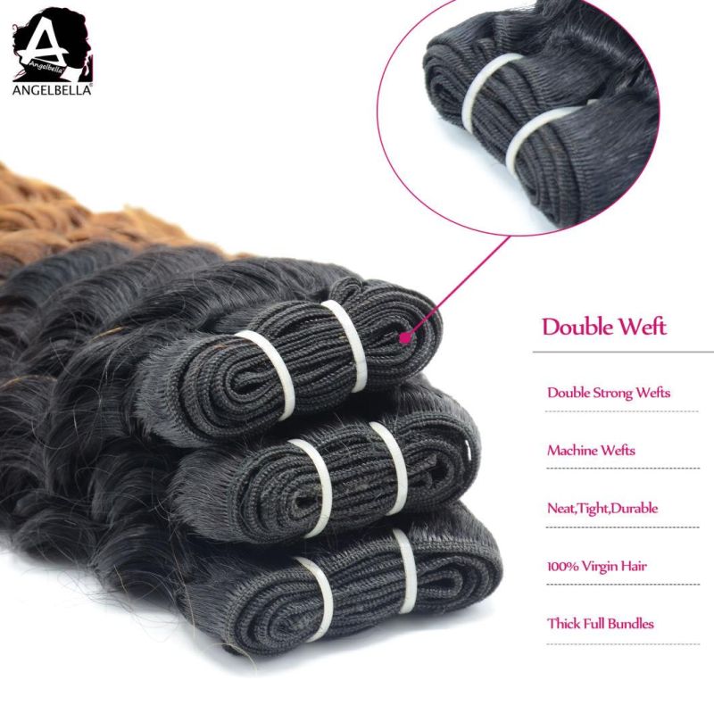 Angelbella New Arrived Virgin Hair 1b#-8# Deep Curly Hair Weft Bundles