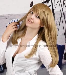 2016 Pear Flower Head Long Straight Hair Inclined Bang Wig