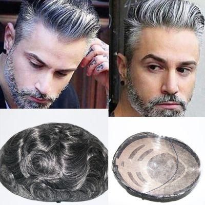 Kbeth Factory Price Swiss Lace with PU Perimeter Toupees 100% Remy Human Hair Hollywood Repalcement HD Lace Toupee for White Bald Old Man Wig