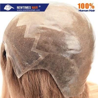 Custom Skin and Lace Front Ladies Real Human Hair Wig