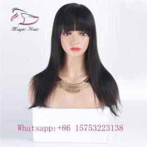 130 Density Silk Straight Vrigin Hair Lace Wig with Bangs