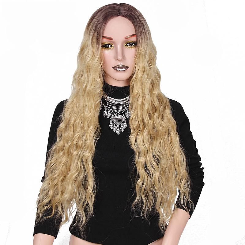 Synthetic Long Wigs for Black Women Heat Resistant Curly 613 Brown Ombre Blonde 24inch
