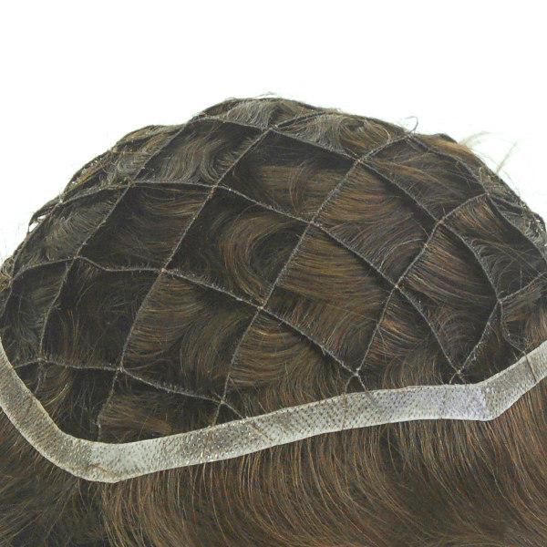 Single PE Line 3cmx3cm Integration Natural Human Hair Toupee