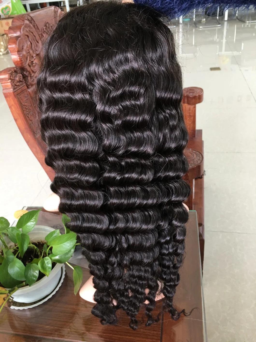Deep Wave Transparent Lace Wig, Human Hair Transparent Lace Wigs, Transparent Full Lace Human Hair Wigs