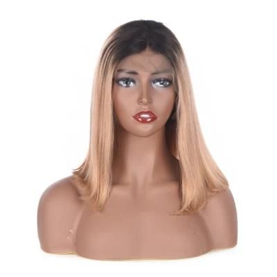 Lace Front Human Hair Wigs Straight Short Bob Wigs 1b/27