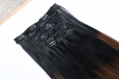 Brazilian Straight Clip Ins 8 PCS/Set Remy Clip in Human Hair Extensions 120g 10-26 Inch Natural Color