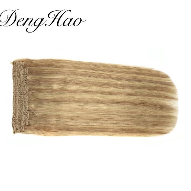 Straight Brazilian Hair Weave Halo Hair Extensions Remy Hair