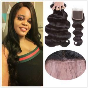 Brazilian Hair Body Wave 100% Human Hair 3 Bundles with Lace Closure