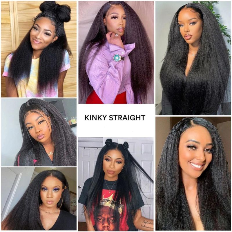 Kinky Curly Lace Front Wig Human Hair 150% Density Transparent Part Lace Human Hair Wigs Brazilain Remy for Black Women 24 Inches