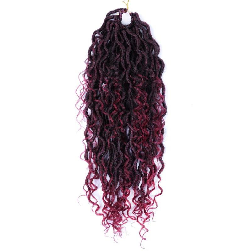 18inch 24 Strands River Faux Locs Curly Crochet Braid Hair Goddess Locs Hair Extensions