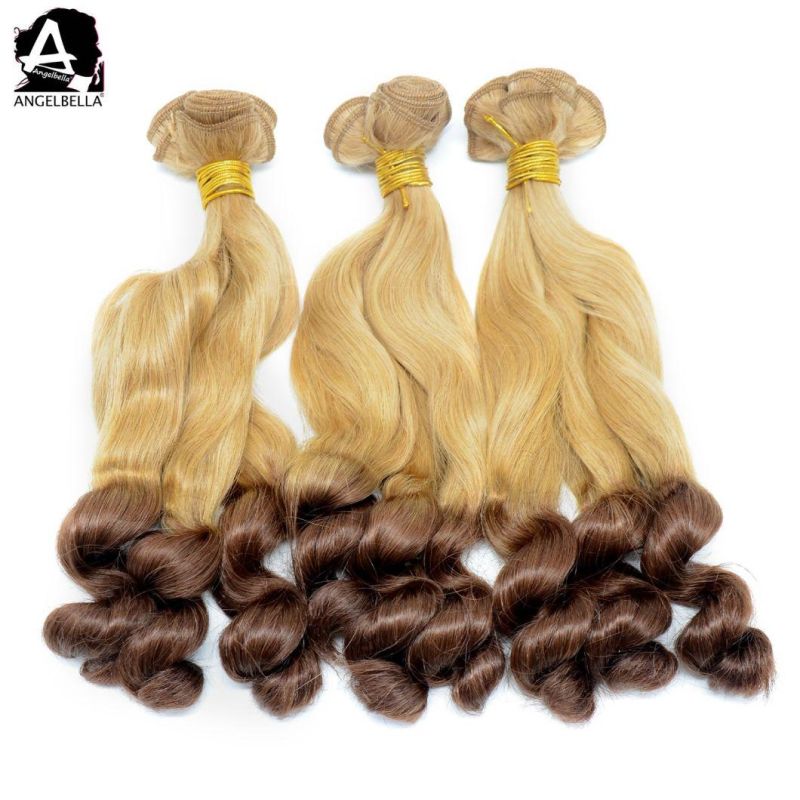 Angelbella 100 Percent Mink Brazilian Virgin Remy Human Hair 4# 27# Loose Wave Funmi Hair Weft