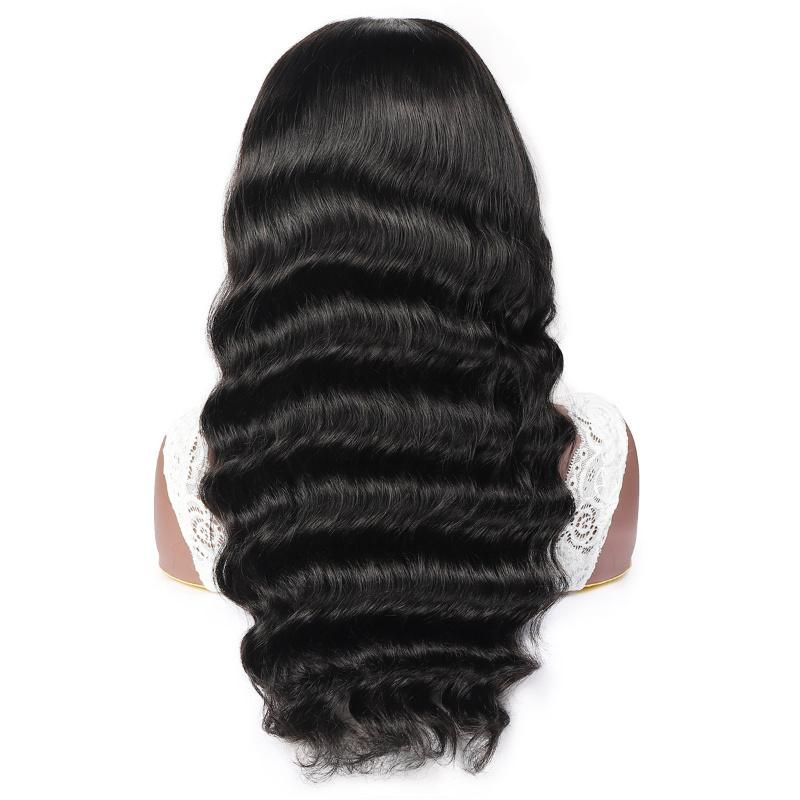 Human Hair Full Machine Made Wigs Loose Wave Glueless for Black Women Wig with Headband