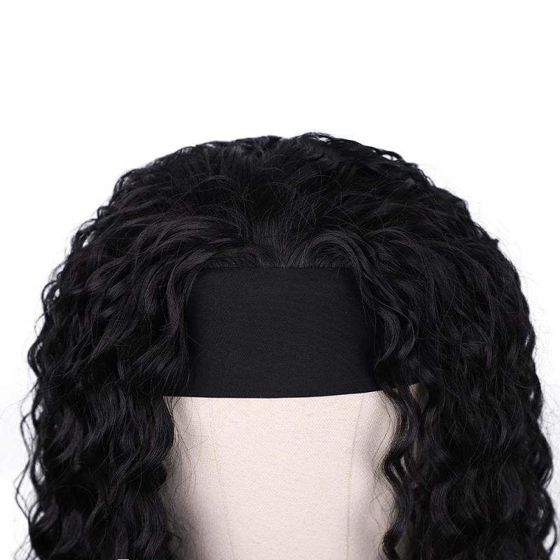 24 Inch Synthetic Body Wave Cheap Black Women Headband Wigs