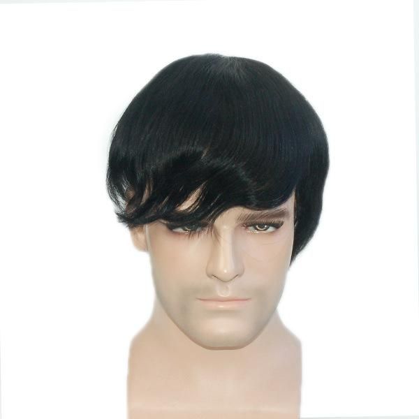 Ljc1399 Clear PU with Lace Black Human Hair Replacement System