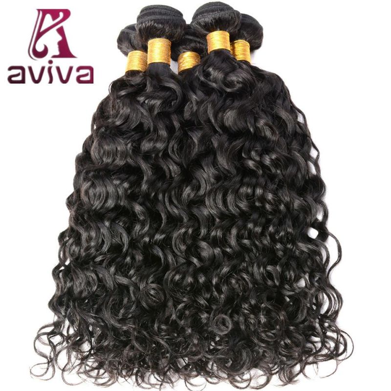 Peruvian Water Curly Virgin Hair Double Weft Human Hair Extension Natural Black
