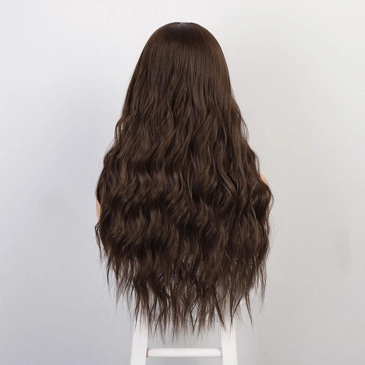 Cheap Price China Good Quality Fashion 8# Brown Wave Long Synthetic Wig