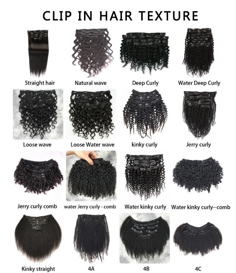 8PCS/Set 18 Cilps Straight Human Hair Unprocessed Virgin Clip in Hair Extensions