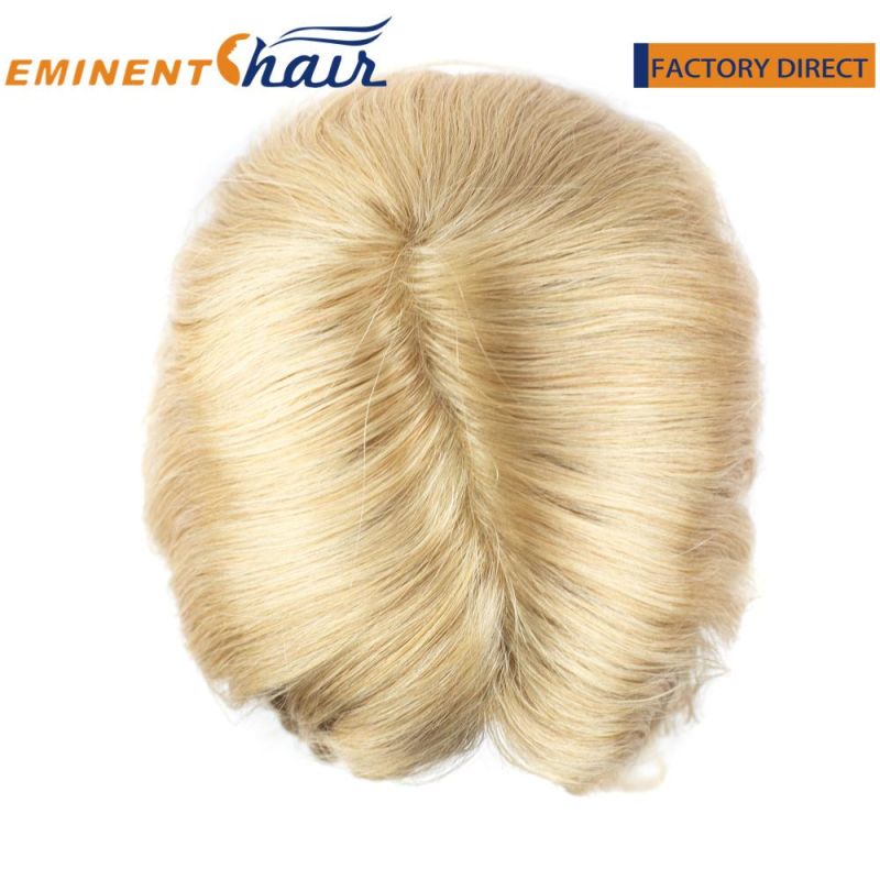 Blond Human Hair Skin with Lace Front Wig Bio Lace Natural Wig for Female