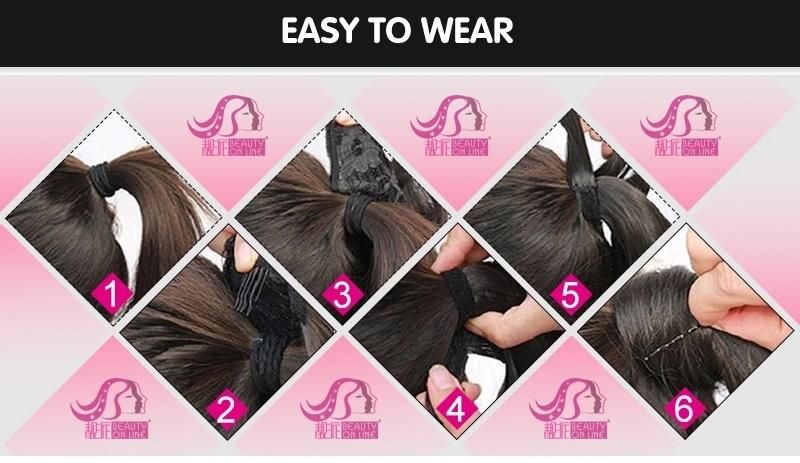 10-40inch Double Drawn 100% Remy Russia Human Hair Wrap Clip Ponytail Hair Extension, Wholesale Drawstring Ponytail Hairpiece, Human Hair Ponytail Extensions