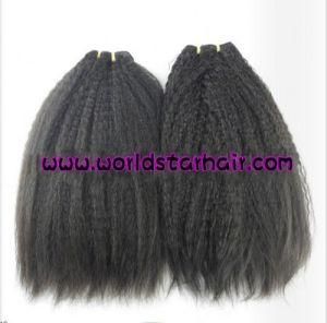Kinky Straight Remy Indian Hair Weft/Weaving