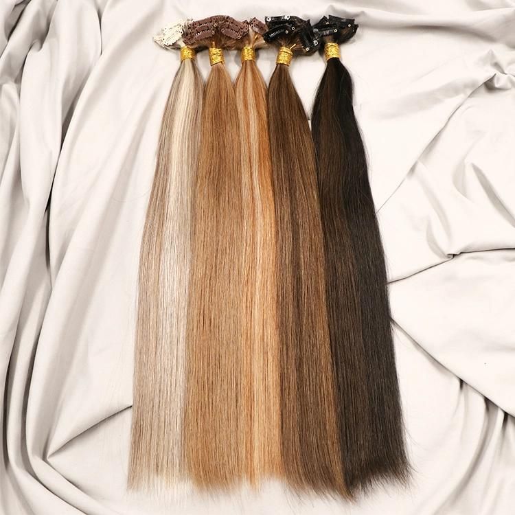 Raw Unprocessed Grade Brazilian Human Hair Seamless Clip in Hair Extension