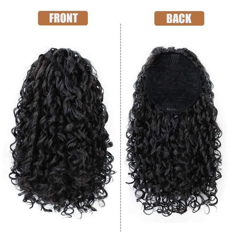 14inch Kinky Curly Synthetic Hair Extension Ponytail Heat Resistant Synthetic Fiber Clip in Hair Extensions